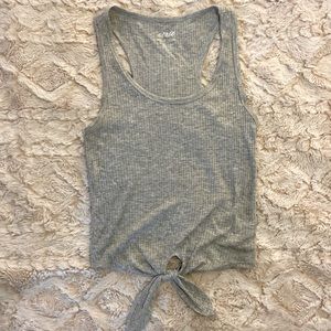 Grey knotted tank top